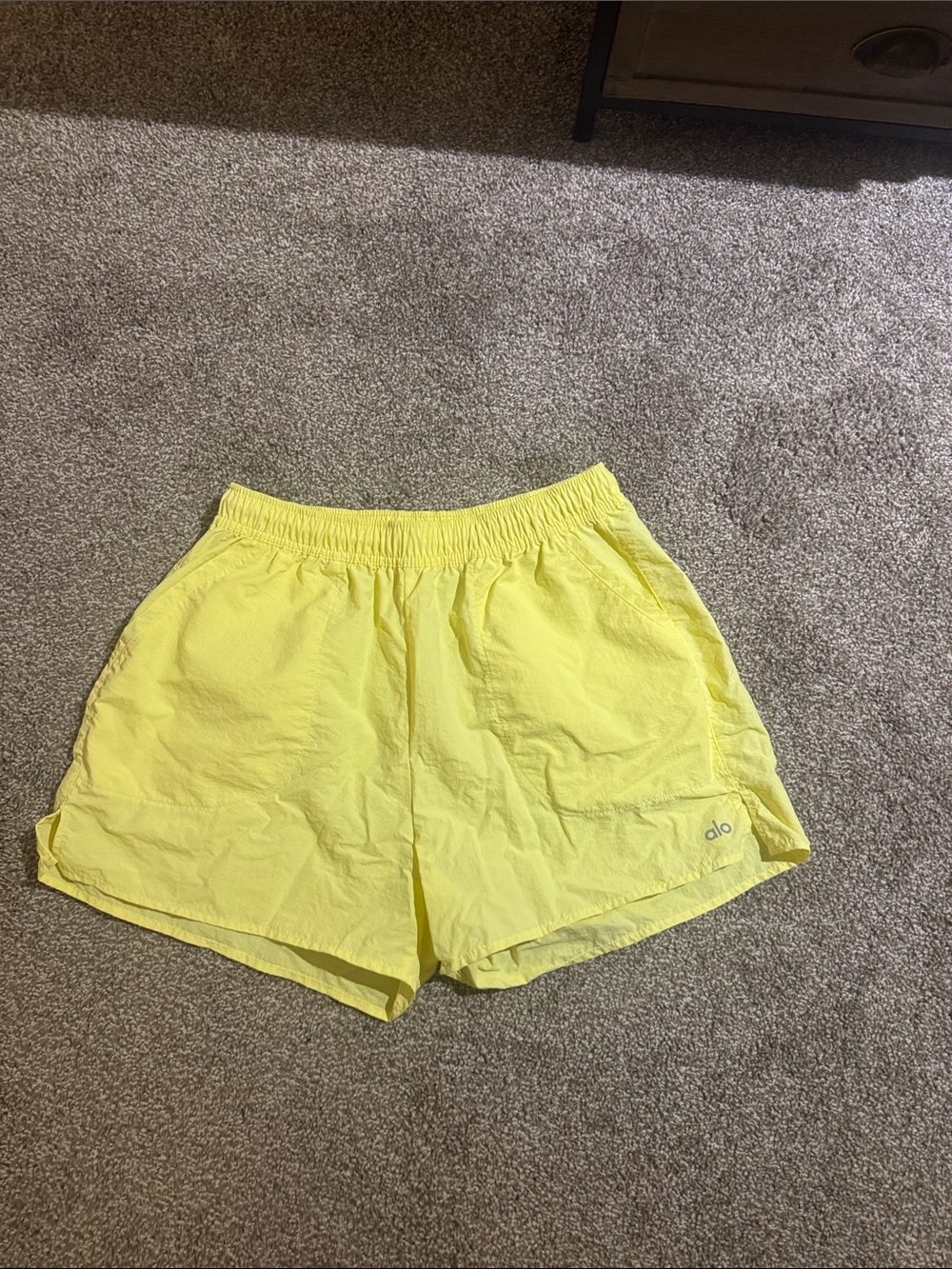 ALO Yoga Bright Yellow Athletic Shorts with Elastic Waistband
